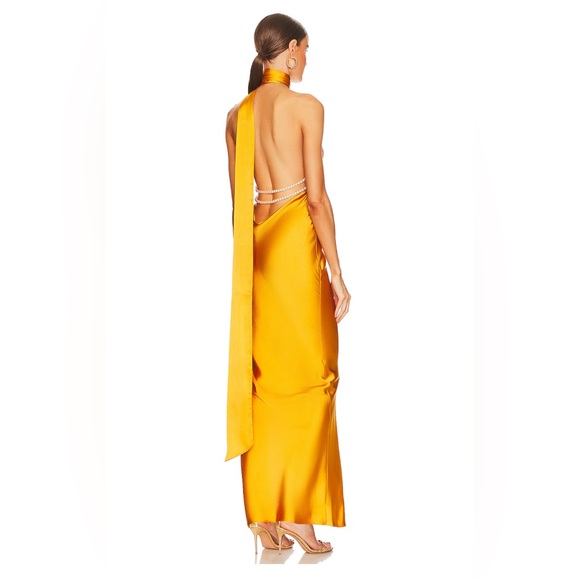 Khanums x REVOLVE Kara Pearl Trim Maxi Dress in Yellow - Picture 5 of 14
